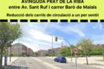 Restriccions de trànsit amb motiu de les obres de prolongació del carril bici a l’avinguda de Prat de la Riba